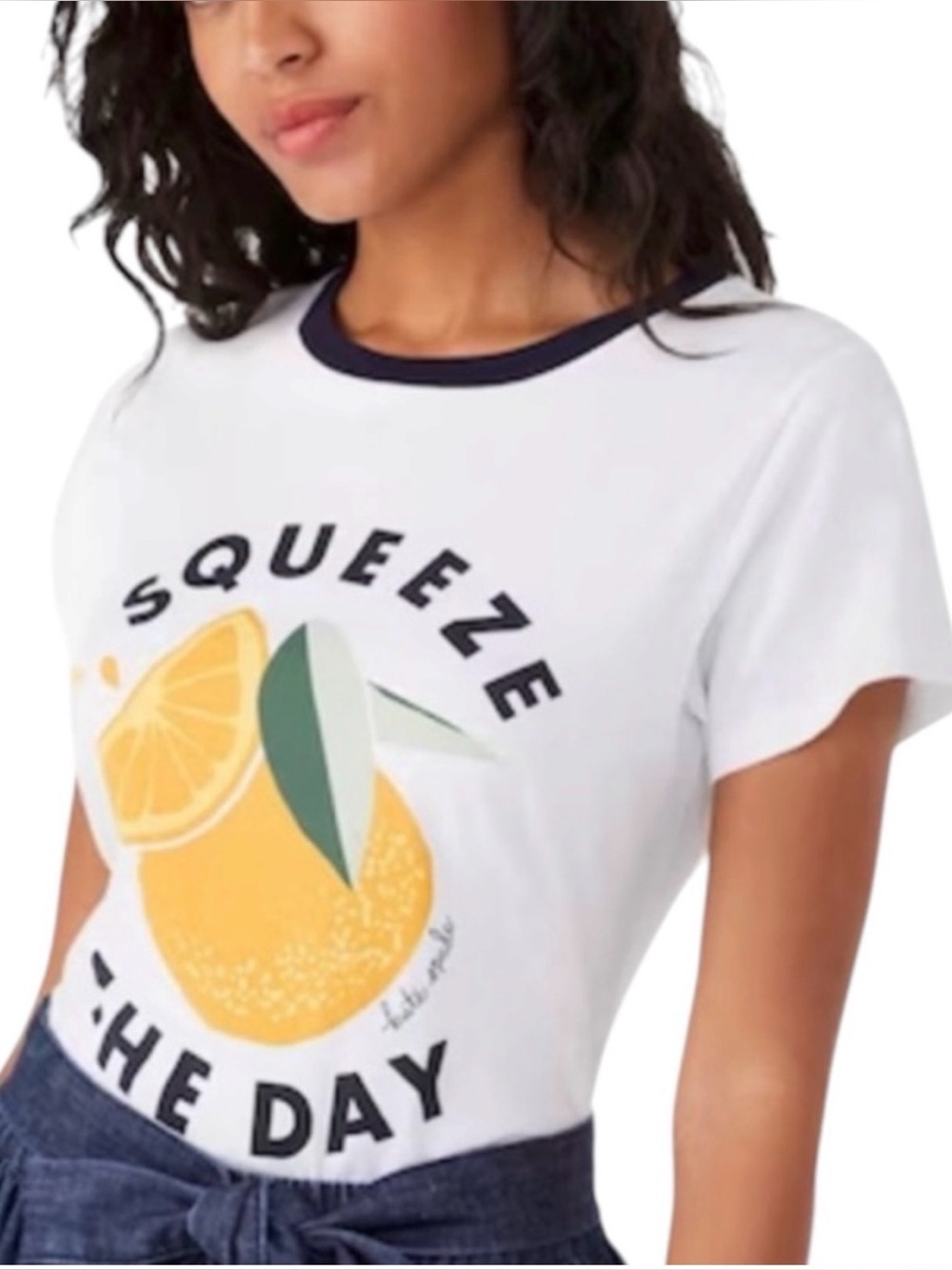 KATE SPADE "Squeeze the Day Citrus Tee" in Fresh White Size XL -- SUPER CUTE!!!